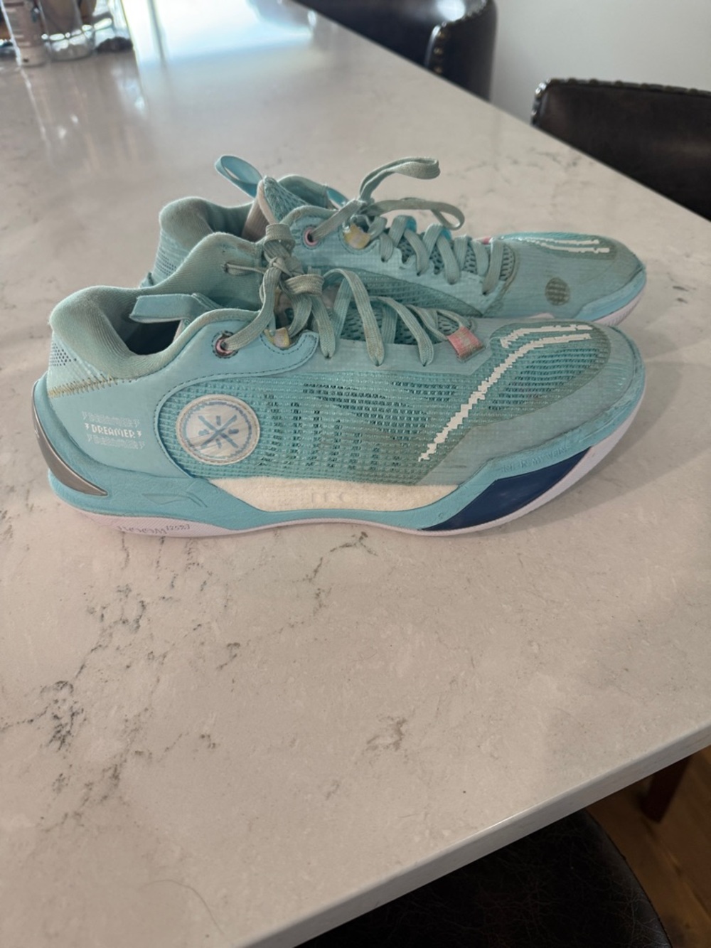 Dreamers light blue basketball shoes . Worn only indoor for one season